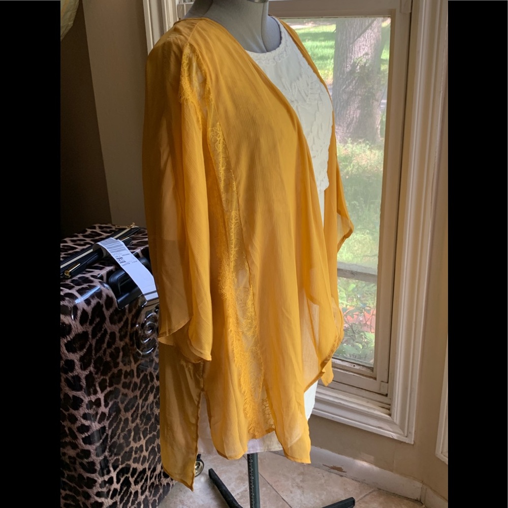 Sheer MUSTARD Kimono